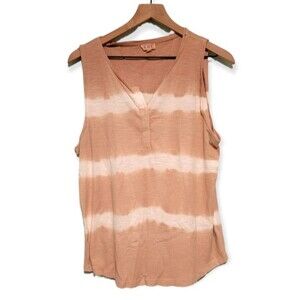 POL Pink & White Tie Dye Tank Top Size Large